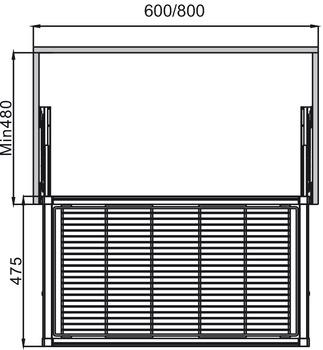 Rổ lưới bằng kim loại màu trắng tủ rộng 800mm Hafele 807.95.843